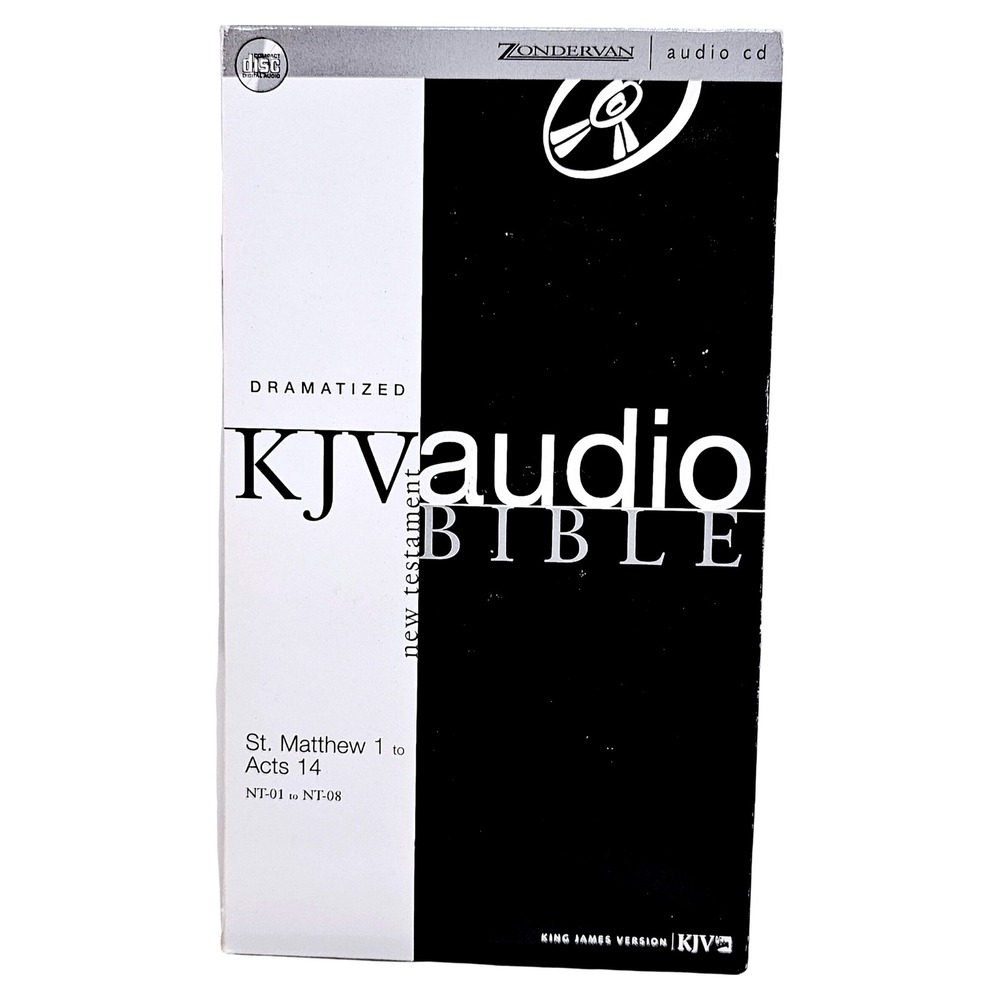 Zondervan KJV Dramatized Audio Bible NT CD Box Set Matthew Acts 8 Disc EUC James - Picture 1 of 7